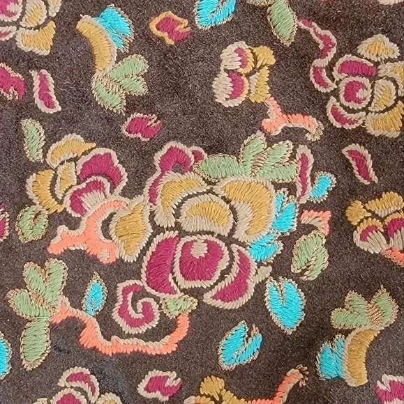 Liz Claiborne Leather Suede Floral Banana bag 🌺🦋🌸✌️ - Picture 3 of 6